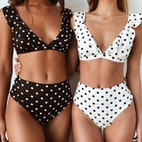 High Waist Ruffle Polka Babe