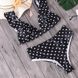 High Waist Ruffle Polka Babe