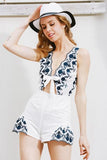 Floral Embroidery Romper