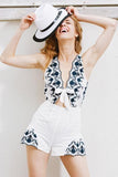 Floral Embroidery Romper