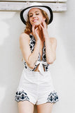 Floral Embroidery Romper