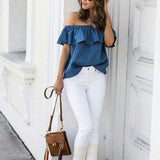 Off Shoulder Ruffle Blouse