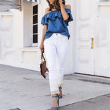 Off Shoulder Ruffle Blouse