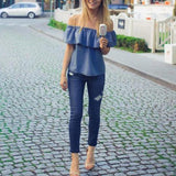 Off Shoulder Ruffle Blouse
