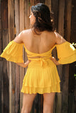 Off Shoulder Cross Lace Romper