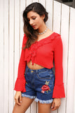 Flower Embroidery Denim Shorts