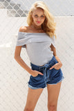 Bow & Fringe Denim Shorts