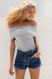 Bow & Fringe Denim Shorts