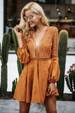Suede & Lace Hollow Back Dress