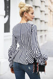 V-Neck Stripe Blouse