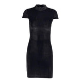 Velvet Lace-up Pencil Dress