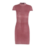 Velvet Lace-up Pencil Dress