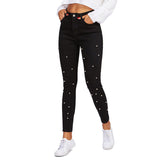 Pearl Beaded Skinny Jeans