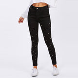 Pearl Beaded Skinny Jeans