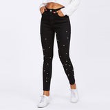 Pearl Beaded Skinny Jeans