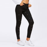 Pearl Beaded Skinny Jeans