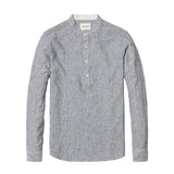 Mandarin Collar Cotton Shirt