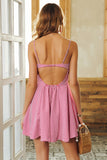Backless Denim Mini Dress
