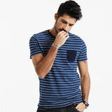 Deep Blue Pocket Tee