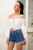 White Lace Off Shoulder Blouse