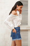 White Lace Off Shoulder Blouse