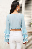 V-Neck Tassel Blouse