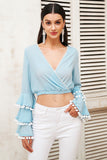 V-Neck Tassel Blouse