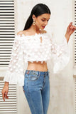 Flare Sleeve Applique Blouse