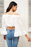 Flare Sleeve Applique Blouse