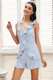 Ruffled V-Neck Romper