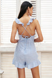 Ruffled V-Neck Romper