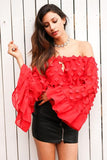Flare Sleeve Applique Blouse