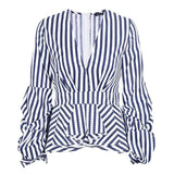 V-Neck Stripe Blouse