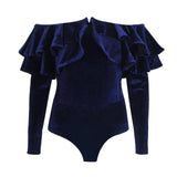 Velvet Ruffle Bodysuit