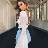 White Mesh Lace Bodysuit