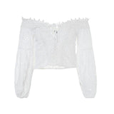 White Lace Off Shoulder Blouse