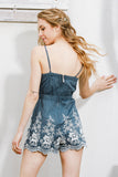 Floral Embroidery Romper