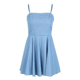 Backless Denim Mini Dress