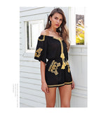 Indie Print Tassel Romper