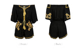 Indie Print Tassel Romper