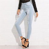 Bleach Wash Ripped Jeans