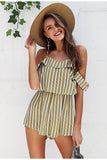 Stripe Off Shoulder Romper