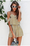 Stripe Off Shoulder Romper