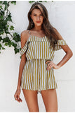 Stripe Off Shoulder Romper
