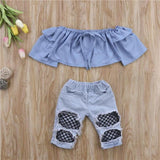 Distressed Denim - II Piece Set