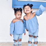 Distressed Denim - II Piece Set