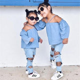 Distressed Denim - II Piece Set