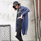 Chiffon Denim Patchwork Blouse