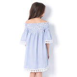 Striped Ruffle Off Shoulder