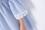 Striped Ruffle Off Shoulder